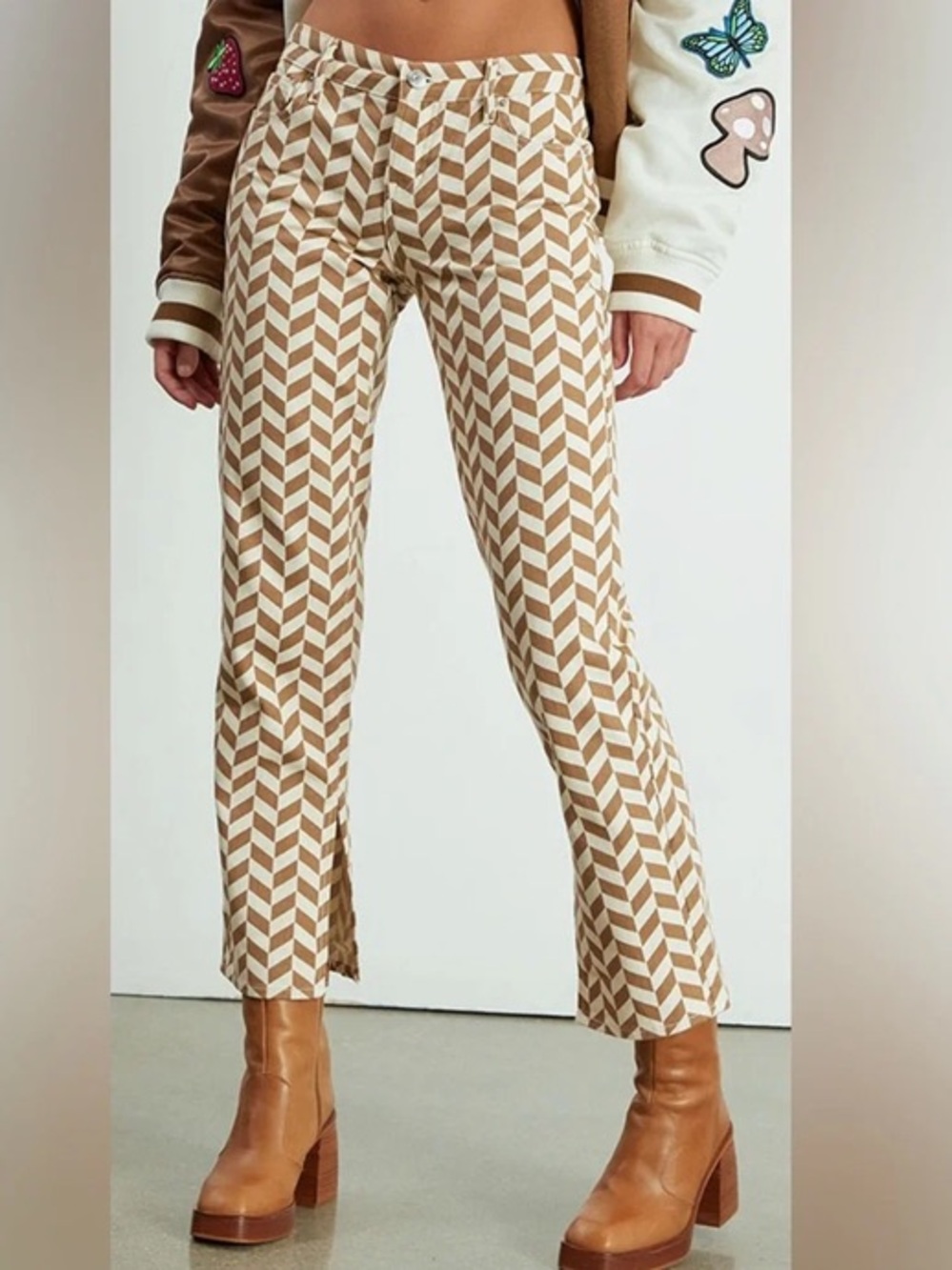 Pac Sun Cotton Chevron Print low rise button fly Jeans